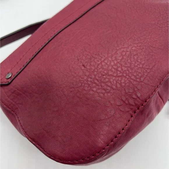 TREASURE AND BOND Leather Crossbody bag Womens Maroon Pebbled Tassel - Picture 8 of 12